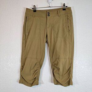 Prana Nylon Bermuda Pants Women Size 2 Brown Pockets Outdoor Hiking Gorpcore